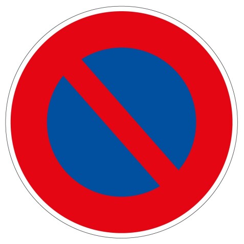 Panneau d'intersection - Stationnement Interdit - B6a1  - 200 mm - Vinyle Souple Autocollant