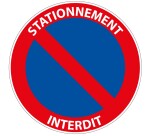 Panneau de stationnement - Stationnement Interdit B6a1 - Rond  - 400 mm - Aludibond