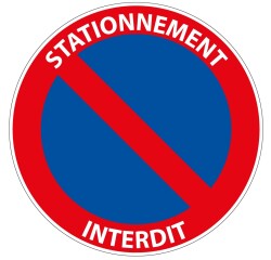 Panneau de stationnement - Stationnement Interdit B6a1 - Rond