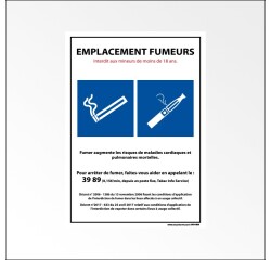 Panneau de délimitation - Zone pour Fumeurs et Vapoteurs - Vinyle