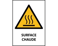 Signalétique de danger - Surface chaude - W010 - ISO 7010  - Vinyle Souple Autocollant - A5