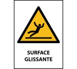 Signalétique de danger - Surface glissante - W011 - ISO 7010  - PVC dos adhésif - A5
