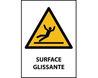 Signalétique de danger - Surface glissante - W011 - ISO 7010  - PVC dos adhésif - A5