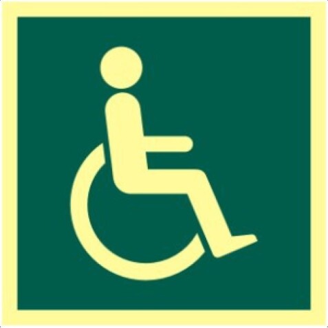 Panneau - Symbole Handicapé 150x150 mm - Photoluminescent