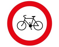 Panneau autocollant - Pictogramme Cycles interdits - B9b - ISO 7010  - 200 mm - Vinyle Souple Autocollant