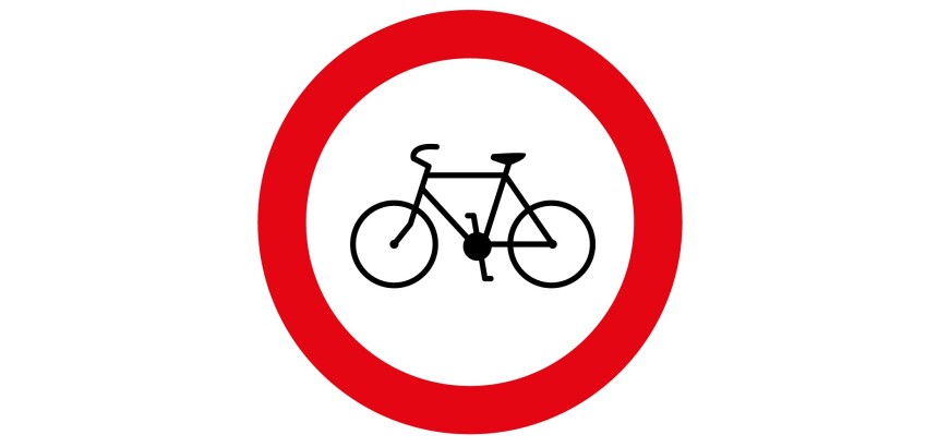 Panneau autocollant - Pictogramme Cycles interdits - B9b - ISO 7010  - 200 mm - Vinyle Souple Autocollant