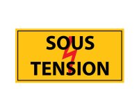 Panneau - Sous tension - Vinyle autocollant - ISO 7010