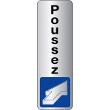 Panneau Adhésif - Poussez avec Pictogramme - Intérieur et Extérieur
