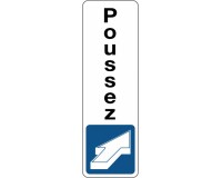 Panneau d'information - Pictogramme Poussez - Fixation adhésive