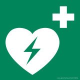 Panneau DAE Photoluminescent - Défibrillateur automatisé externe  - 250 x 250 mm - Vinyle