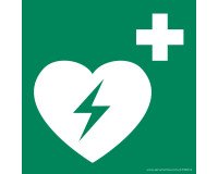 Panneau DAE Photoluminescent - Défibrillateur automatisé externe  - 250 x 250 mm - Vinyle