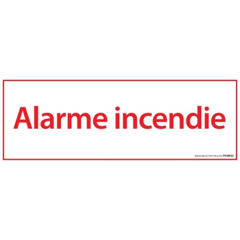 Panneau de signalétique - Alarme Incendie - 210 x 75 mm