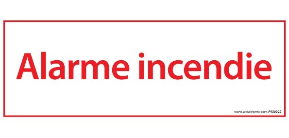 Panneau de signalétique - Alarme Incendie - 210 x 75 mm