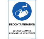 Panneau autocollant - Lavage des mains 20-30 sec - A5/A4  - PVC - A4