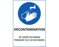 Panneau autocollant - Lavage des mains 20-30 sec - A5/A4  - PVC - A4