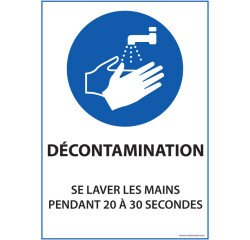 Panneau autocollant - Lavage des mains 20-30 sec - A5/A4  - PVC - A4