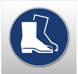 Panneau - Chaussures de sécurité obligatoires - M008 - ISO 7010  - 315 mm - PVC