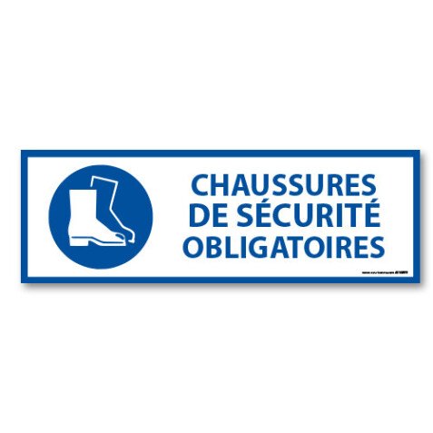 Panneau EPI - chaussures de sécurité Obligatoire  - M008 - ISO 7010