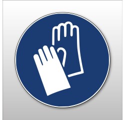 Panneau EPI obligatoire - Gants de protection obligatoires - M009  - 200 mm - Vinyle Souple Autocollant