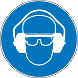 Panneau obligatoire -EPI - Protection vue et ouïe -M019 -ISO 7010