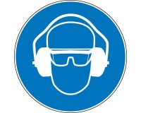Panneau obligatoire -EPI - Protection vue et ouïe -M019 -ISO 7010