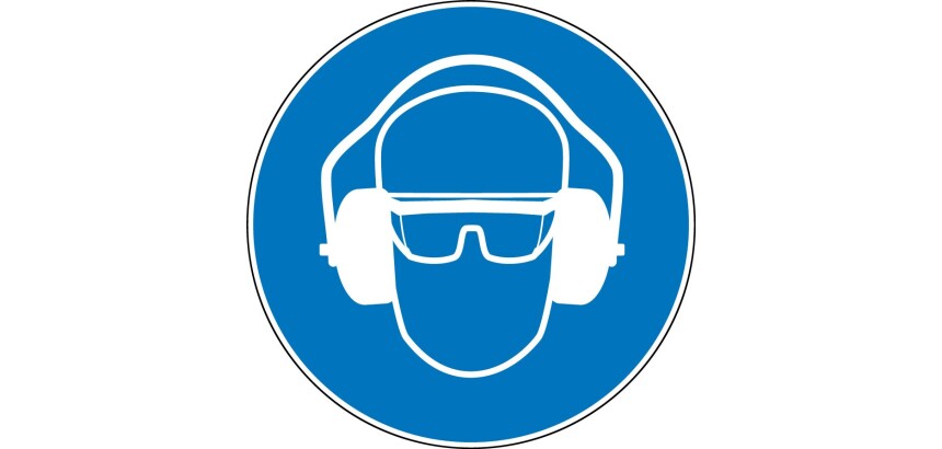 Panneau obligatoire -EPI - Protection vue et ouïe -M019 -ISO 7010