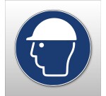 Panneau EPI obligatoire - Port du casque obligatoire - M014  - Vinyle Souple Autocollant