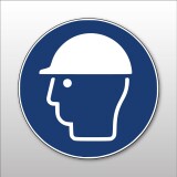 Panneau EPI obligatoire - Port du casque obligatoire - M014  - Vinyle Souple Autocollant