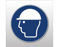 Panneau EPI obligatoire - Port du casque obligatoire - M014  - Vinyle Souple Autocollant