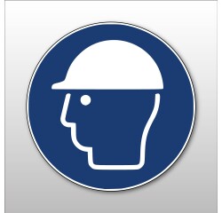 Panneau EPI obligatoire - Port du casque obligatoire - M014  - Vinyle Souple Autocollant