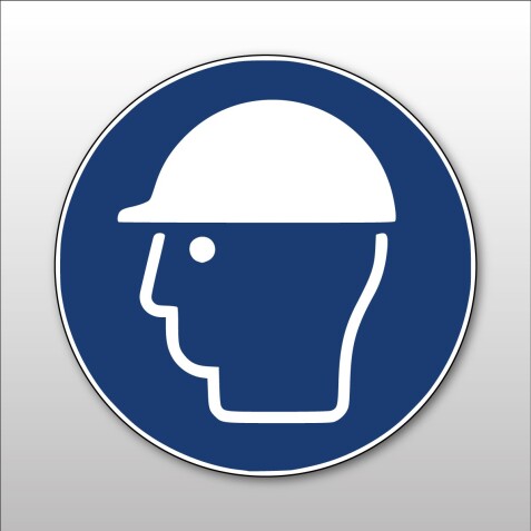 Panneau EPI obligatoire - Port du casque obligatoire - M014  - Vinyle Souple Autocollant