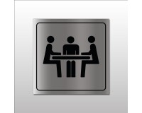 Signalisation d'information - Pictogramme Salle de réunion   - 100 x 100 mm - Argent