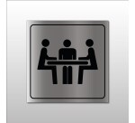 Signalisation d'information - Pictogramme Salle de réunion   - 200 x 200 mm - Argent