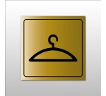 Signalétique d'information - Pictogramme Vestiaire - Format carré  - 100 x 100 mm - Or
