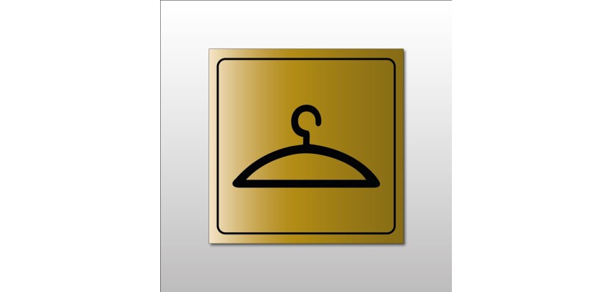 Signalétique d'information - Pictogramme Vestiaire - Format carré  - 100 x 100 mm - Or