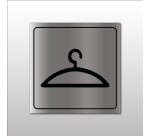 Signalétique d'information - Pictogramme Vestiaire - Format carré  - 100 x 100 mm - Or