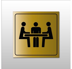 Signalisation d'information - Pictogramme Salle de réunion   - 100 x 100 mm - Argent