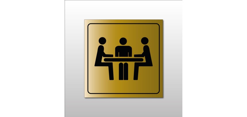 Signalisation d'information - Pictogramme Salle de réunion   - 200 x 200 mm - Argent