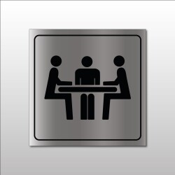 Signalisation d'information - Pictogramme Salle de réunion   - 200 x 200 mm - Argent