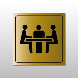 Signalisation d'information - Pictogramme Salle de réunion   - 200 x 200 mm - Or