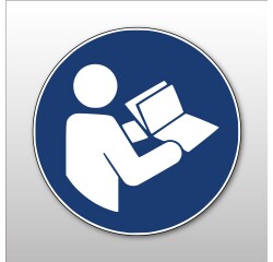 Panneau - Consulter le manuel/la notice d'instructions - M002  - 100 mm - Vinyle Souple Autocollant