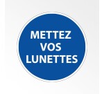 Panneau Obligation EPI - Mettez vos lunettes - Norme ISO 7010  - 315 mm - Vinyle Souple Autocollant