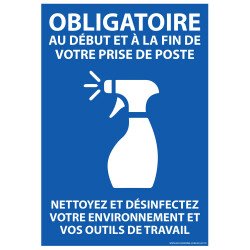 Panneau d'obligation - Règles d'hygiène - Format rectangulaire