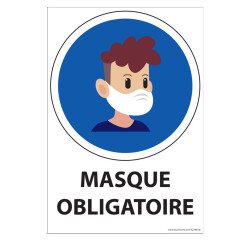 Panneau - Port du masque obligatoire Young - A4/A5  - 210 x 148 mm (A5) - Vinyle