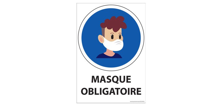 Panneau - Port du masque obligatoire Young - A4/A5  - 210 x 148 mm (A5) - Vinyle