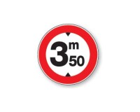 Panneau - Accès Interdit aux véhicules sup. à 3,50m - diam.200mm - Vinyle  - 200 mm - Vinyle Souple Autocollant