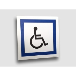 Panneau signalétique Parking Handicapé - Logo PMR - 500 x 500 mm