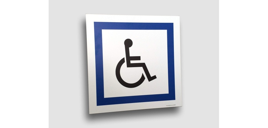 Panneau signalétique Parking Handicapé - Logo PMR - 500 x 500 mm