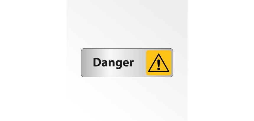 Panneau pictogramme Danger - Signalétique d'information   - 150 x 47 mm - Blanc