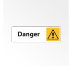 Panneau pictogramme Danger - Signalétique d'information   - 150 x 47 mm - Blanc